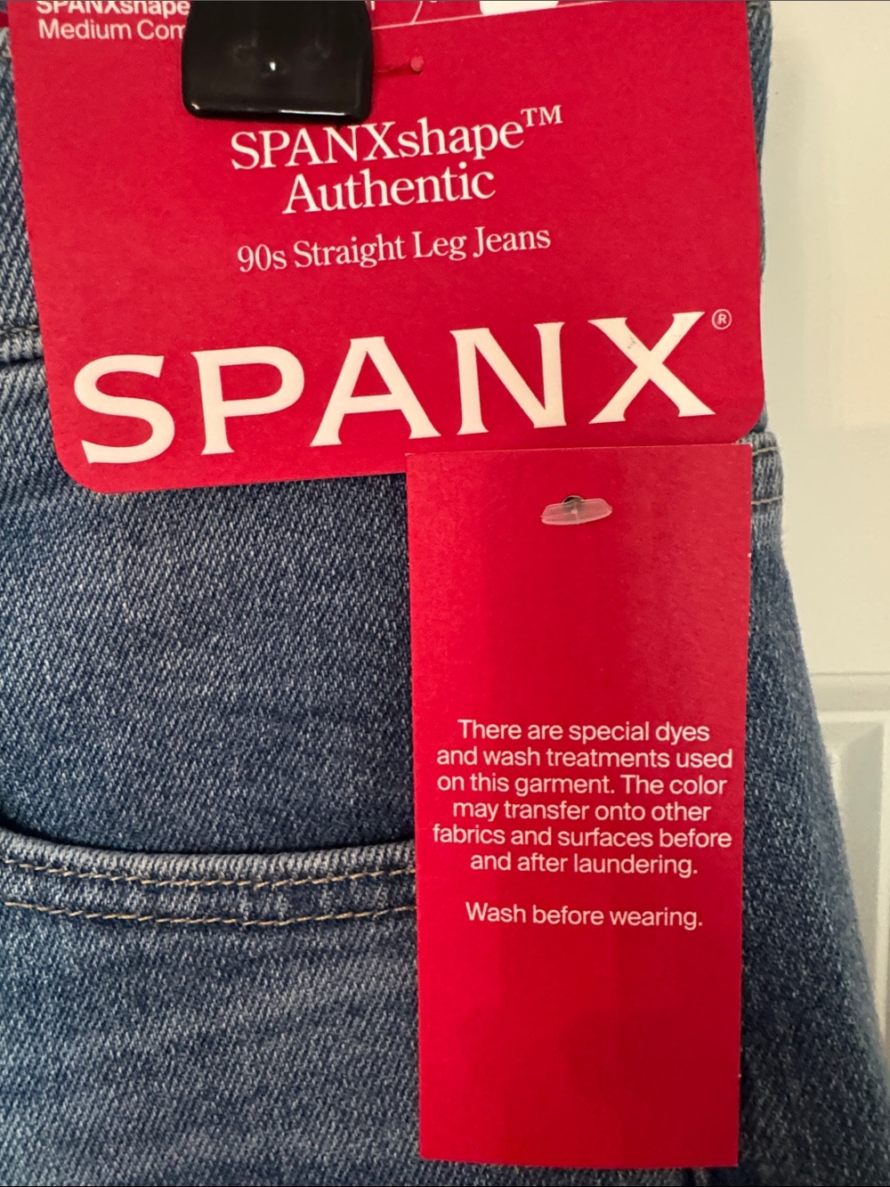SPANX 90s Straight Leg Jeans in Blue Wash - Picture 2 of 4